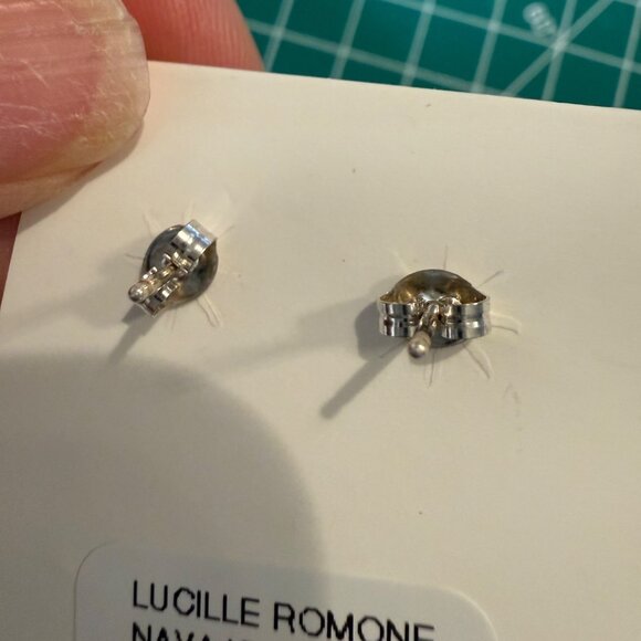 Native American Navajo Handmade Beaded Hoop Sterling Silver Earrings LR New gift - Picture 4 of 7